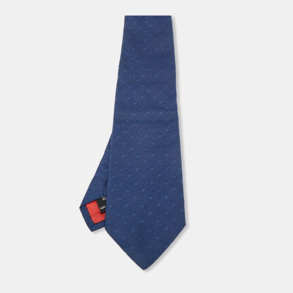S.t. Dupont Blue Patterned Silk Tie
